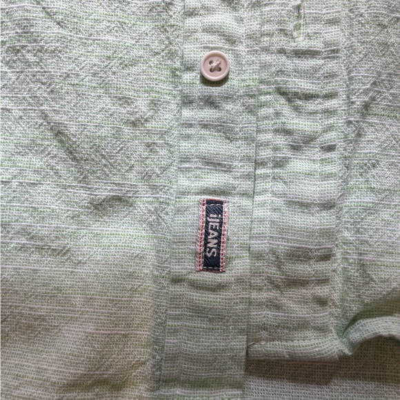 IJeans Men’s Green Cotton Short Sleeve Button Down Shirt Size XL - Picture 10 of 10